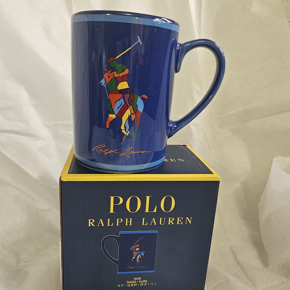 Polo by Ralph Lauren Blue Polo Player Multicolor Ceramic Coffee Mug